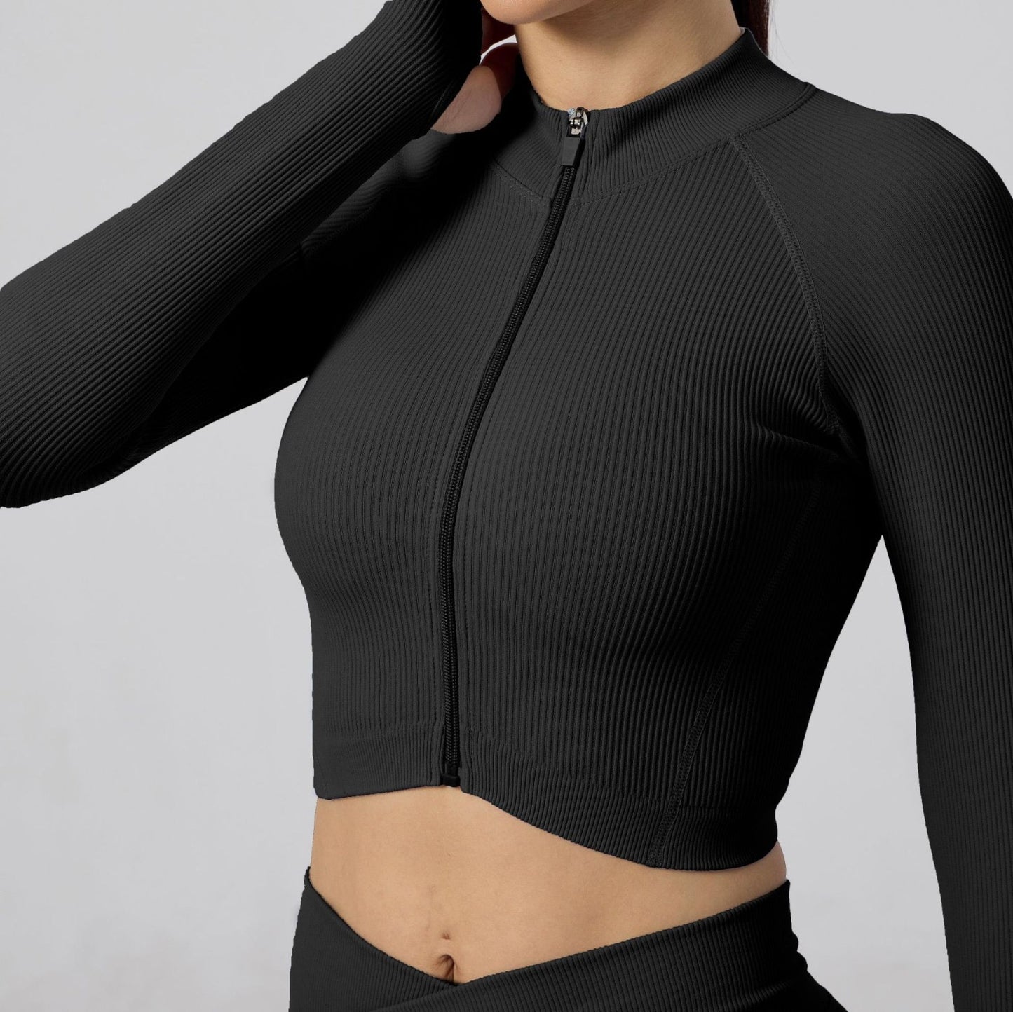 Ribbed Breathable Crop Jacket