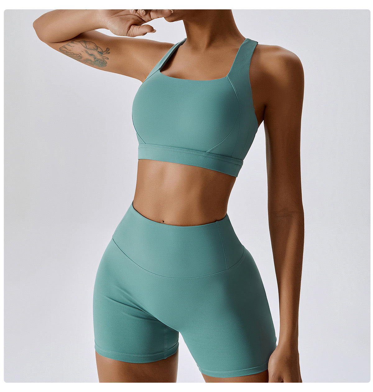 Light Teal Squat Proof Bottoms
