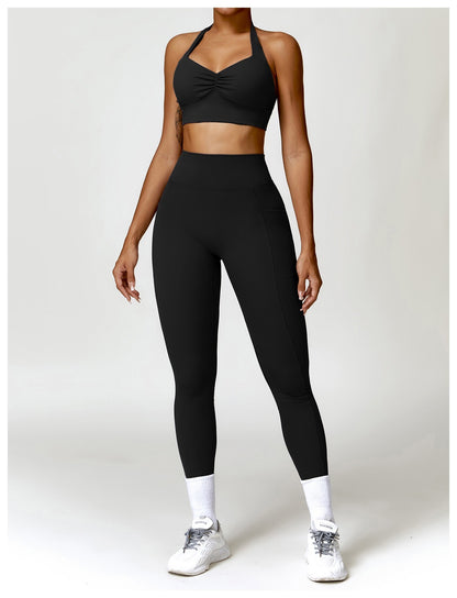 Black Collection Ruched Halter Top